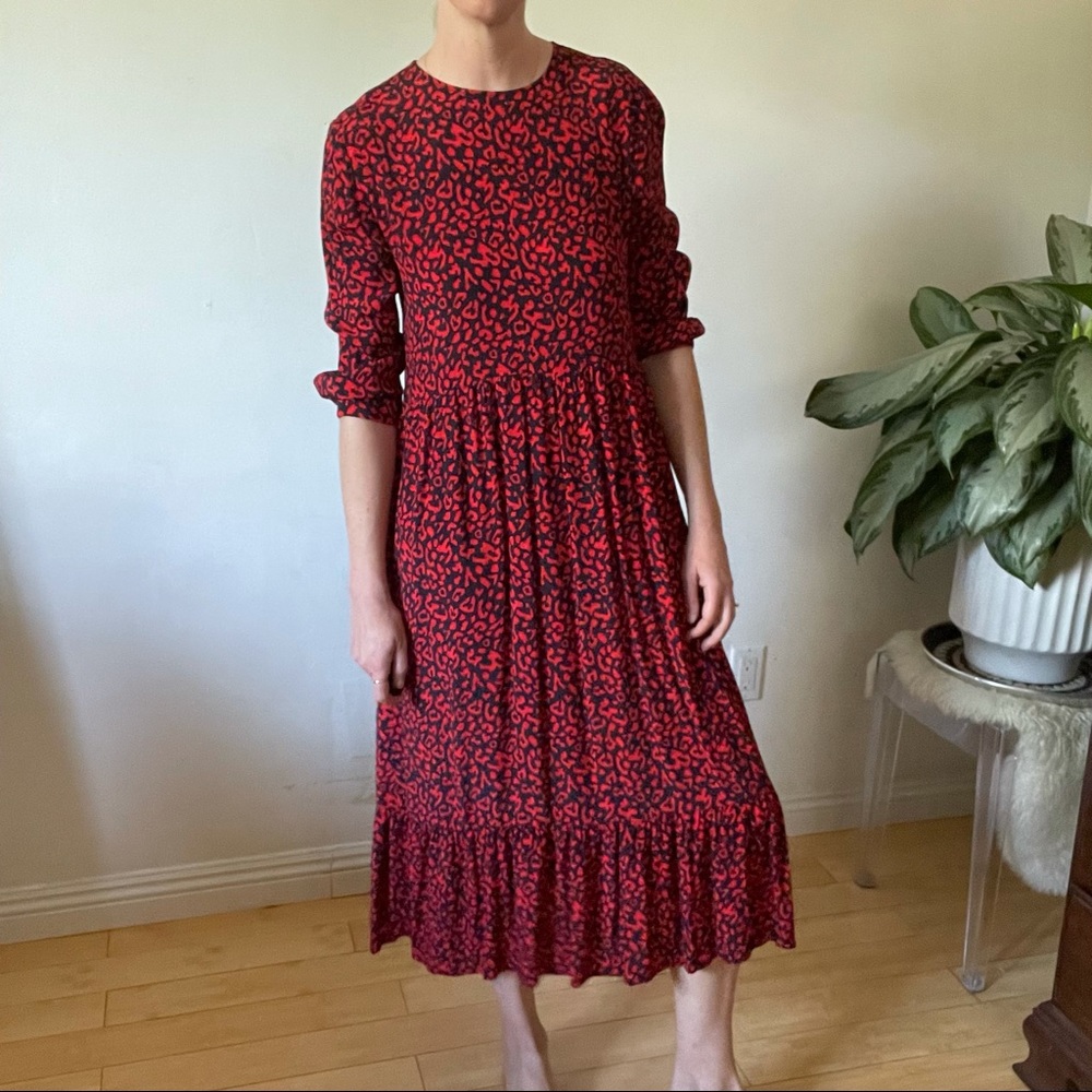 Red & Black Leopard Dress